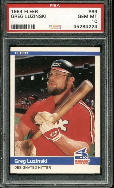 PSA 10 1984 FLEER GREG LUZINSKI #69 Graded Baseball Card Vtg CHICAGO WHITE SOX