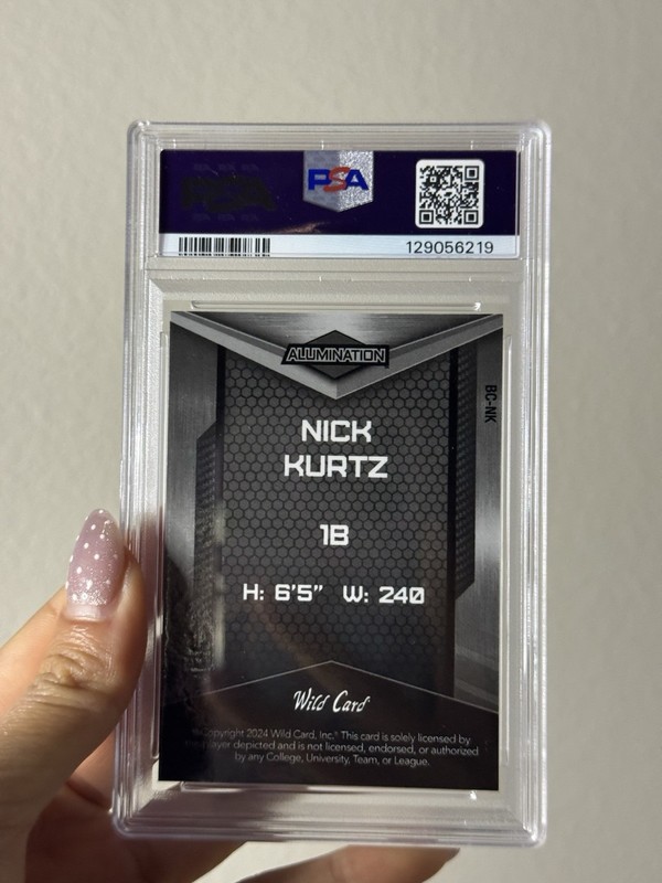 2024 Nick Kurtz 1/1 Alumination Wild Card PSA 8 view 2