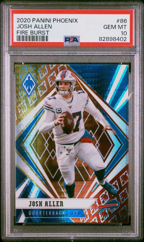 Josh Allen 2020 Panini Phoenix #86 Fire Burst PSA 10