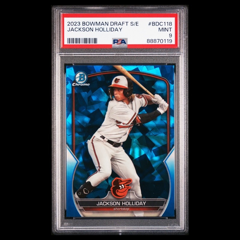 2023 Bowman Draft Sapphire JACKSON HOLLIDAY Blue Refractor Rookie Card RC PSA 9