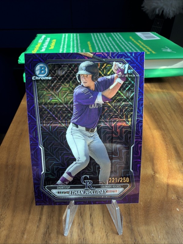 2026 Bowman Chrome Ethan Holliday 1st Purple RayWave Refractor /250 BCP-1