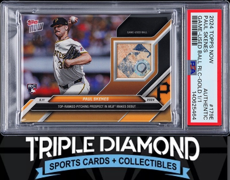 2024 Topps Now Paul Skenes Rookie Game-Used Ball Relic #1/1 PSA Authentic BNB391