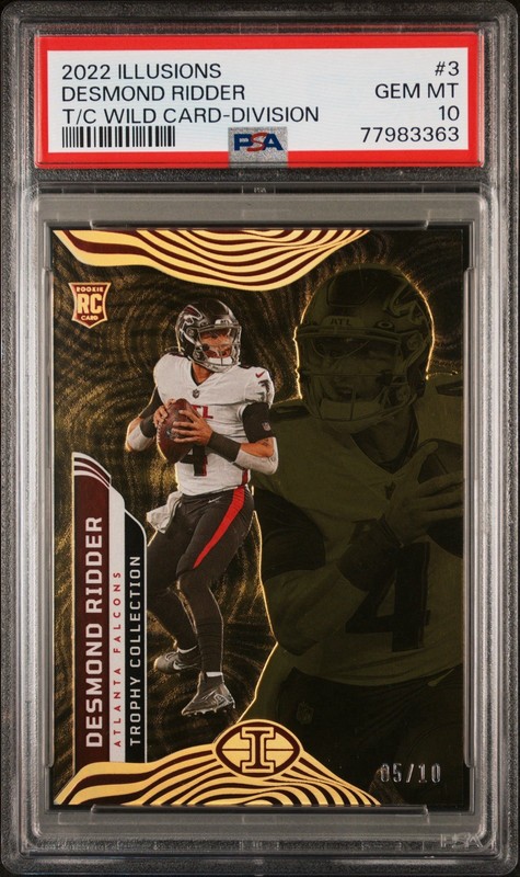2022 Panini Illusions Desmond Ridder RC Trophy Green #/10 PSA 10 Rookie