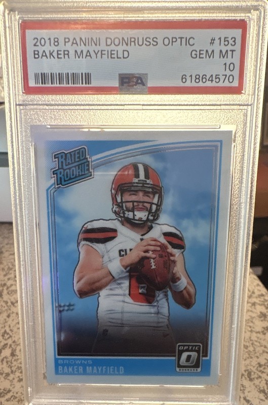 Panini 2018 Donruss Optic Rated Rookie Baker Mayfield #153 PSA 10 Browns NFL