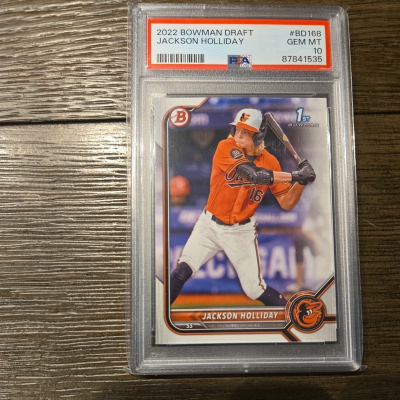 2022 Bowman Draft Jackson Holliday Rookie 1st Bowman BD168 PSA 10 GEM MT Orioles