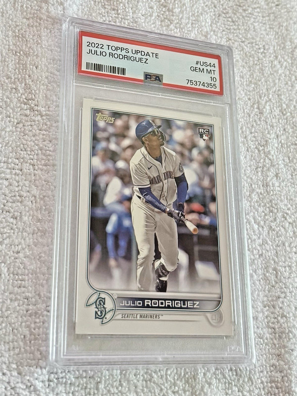 2022 Topps Update Series - Julio Rodriguez #US44 - PSA 10 Rookie (RC) view 2