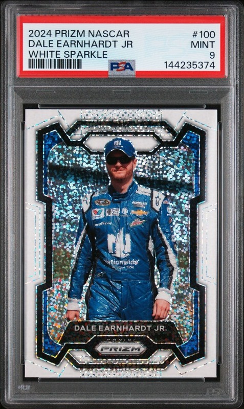 2024 Prizm NASCAR Dale Earnhardt JR WHITE SPARKLE PRIZM SSP #100 PSA 9 MINT