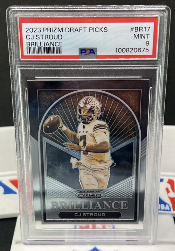 2023 Prizm Draft Picks CJ Stroud Brilliance RC #BR-17 PSA 9 HOU Texans Rookie SP view 1