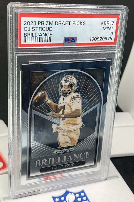 2023 Prizm Draft Picks CJ Stroud Brilliance RC #BR-17 PSA 9 HOU Texans Rookie SP view 2