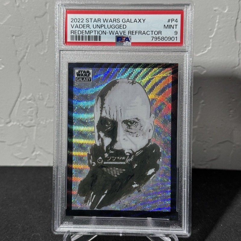2022 Topps Star Wars Galaxy Chrome Vader Unplugged #P4 Wave Refractor /99 PSA 9