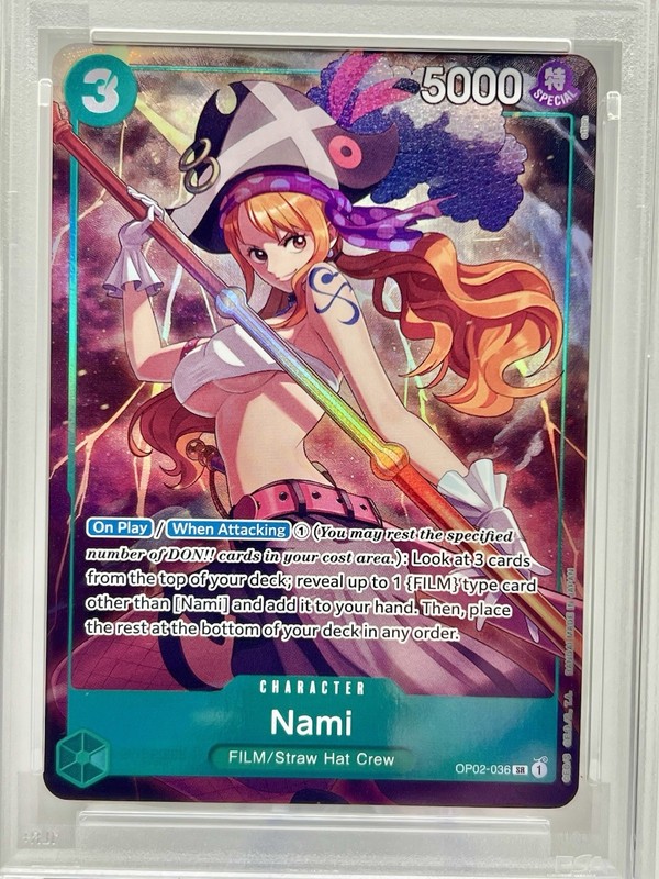 2024 One Piece Nami Premium Card Collection BS Vol. 1 OP02-036 PSA 10 ENGLISH view 2