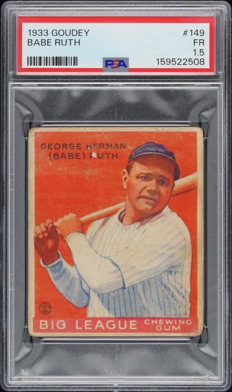 1933 Goudey #149 Babe Ruth PSA 1.5 FR