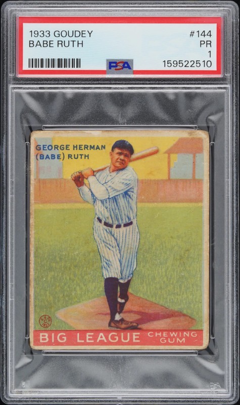 1933 Goudey #144 Babe Ruth PSA 1 PR