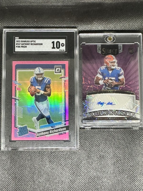 2023 Panini Anthony Richardson AUTO ROOKIE /25 & PSA 10 ROOKIE Pink Optic RC