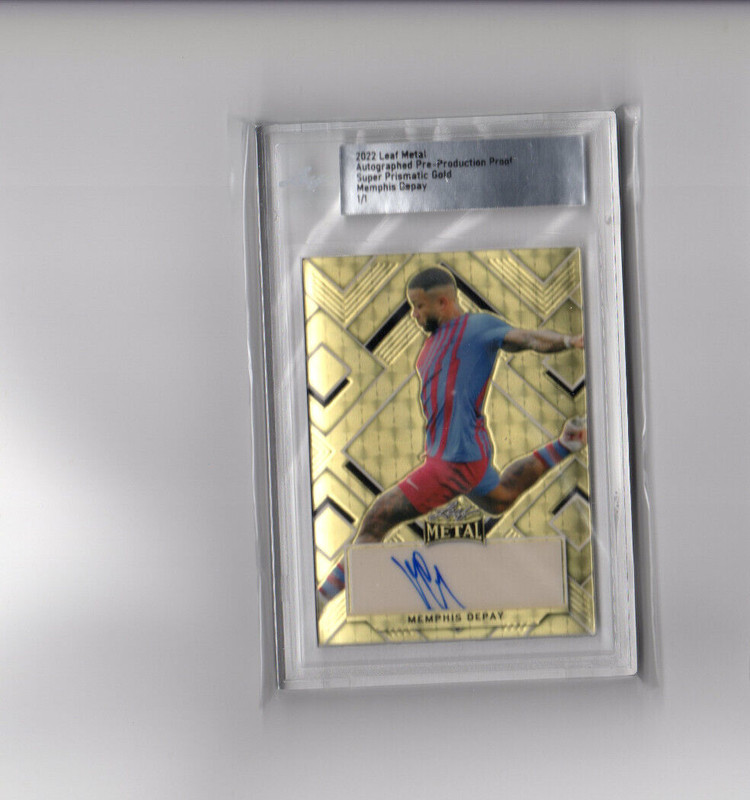 2022 Leaf Metal Soccer Superfractor Gold Super Proof Memphis Depay Auto 1/1