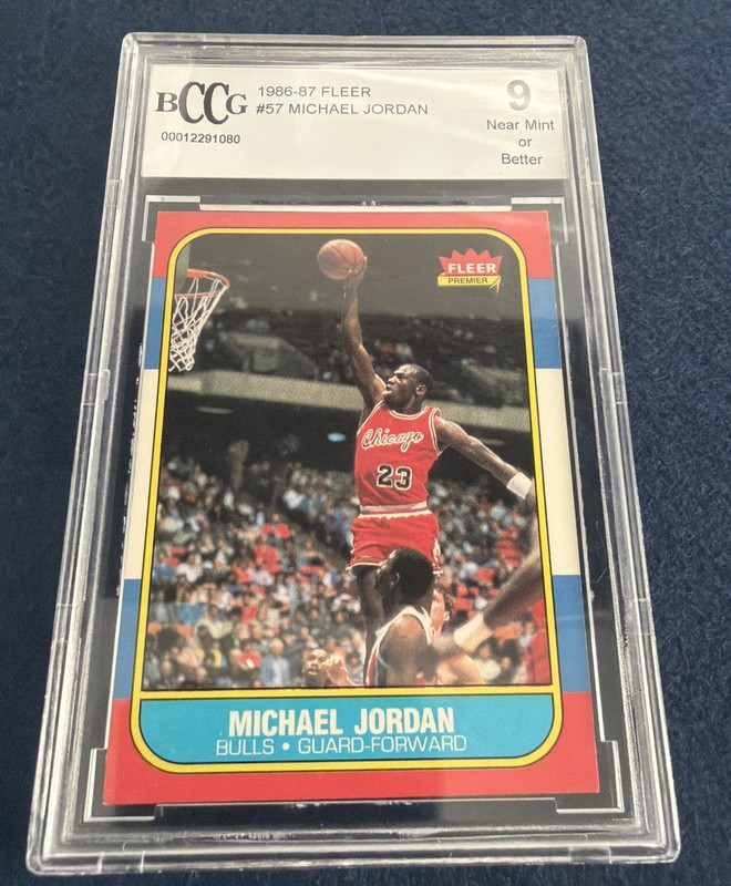 🏀🏀1986-87 Fleer - Michael Jordan #57 (RC) BCCG 9 🔥🔥📈📈