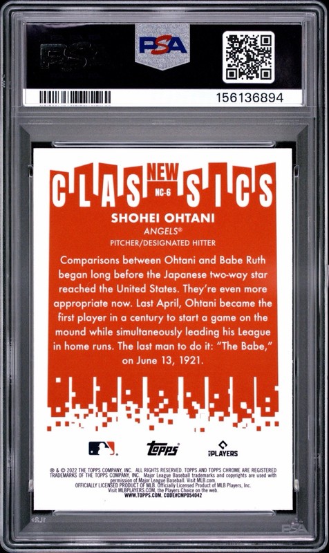 2022 Topps Chrome - New Classics Shohei Ohtani #NC-6 PSA 10 view 2