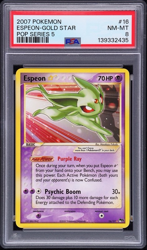 2007 POKEMON POP SERIES 5 #16 ESPEON-GOLD STAR PSA 8 view 2