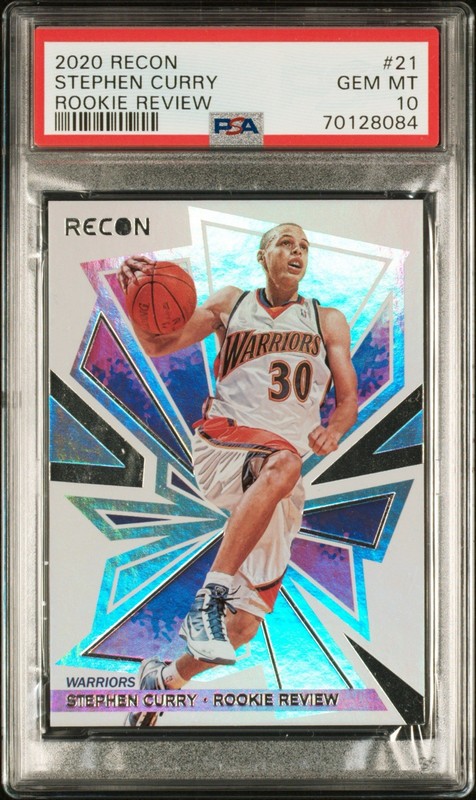 2020-21 Panini Recon Steph Curry Rookie Review Insert #21 PSA 10 Warriors
