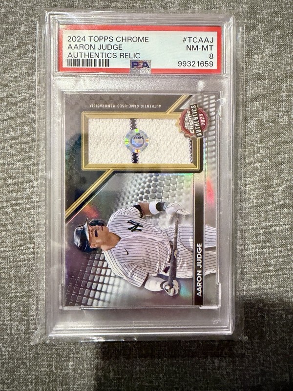2024 Topps Chrome Authentics Relic Aaron Judge #TCA-AJ Jackie Robinson Day PSA