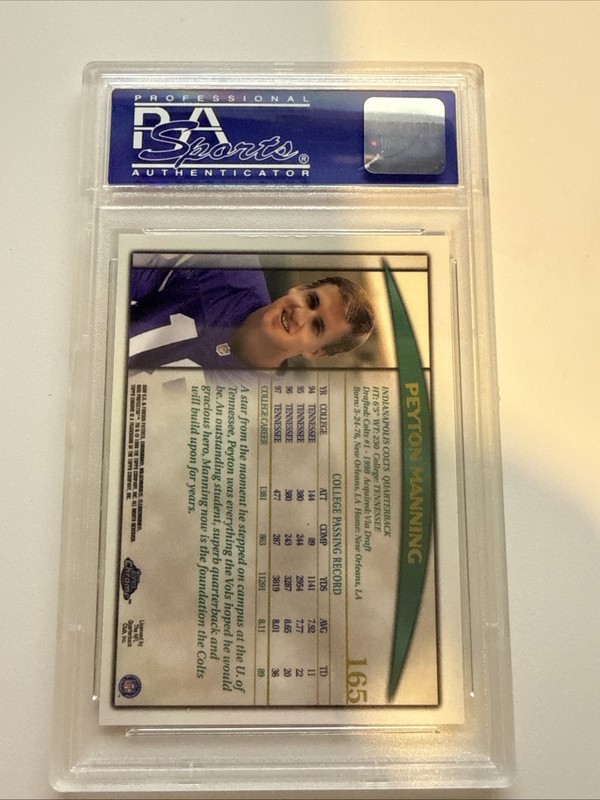 1998 Topps Chrome - Draft Picks Peyton Manning #165 (RC) view 2
