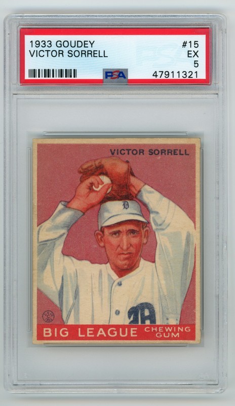 1933 Goudey (R319) #15 Victor Sorrell PSA 5