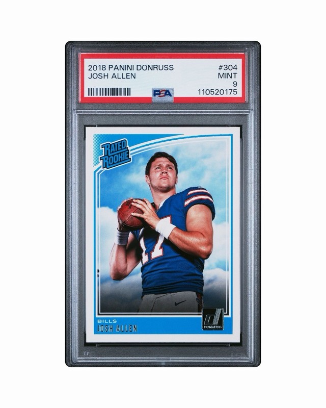2018 PANINI DONRUSS #304 JOSH ALLEN RC RATED ROOKIE BILLS PSA 9
