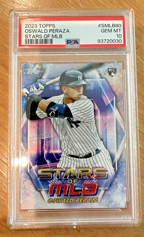 2023 Oswald Peraza NY Yankees TOPPS Stars of MLB PSA 10 RC Baseball Card