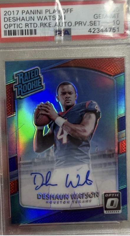 2017 Donruss Optic Rated Rookie Auto Preview /23 Deshaun Watson PSA 10