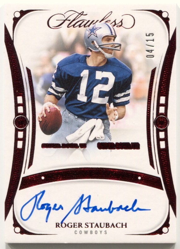 2024 Panini Flawless Roger Staubach Autograph Champions Signature Ruby Auto #/15