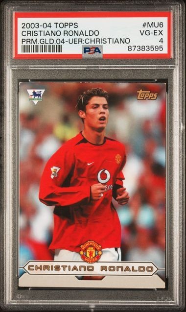CRISTIANO RONALDO TOPPS PREMIER GOLD 2004 ROOKIE PSA 4 NAME SPELT WRONG 