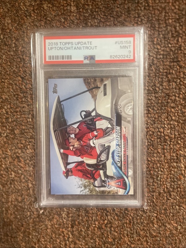 2018 TOPPS UPDATE #US158 JUSTIN UPTON MIKE TROUT SHOHEI OHTANI ROOKIE RC PSA 9