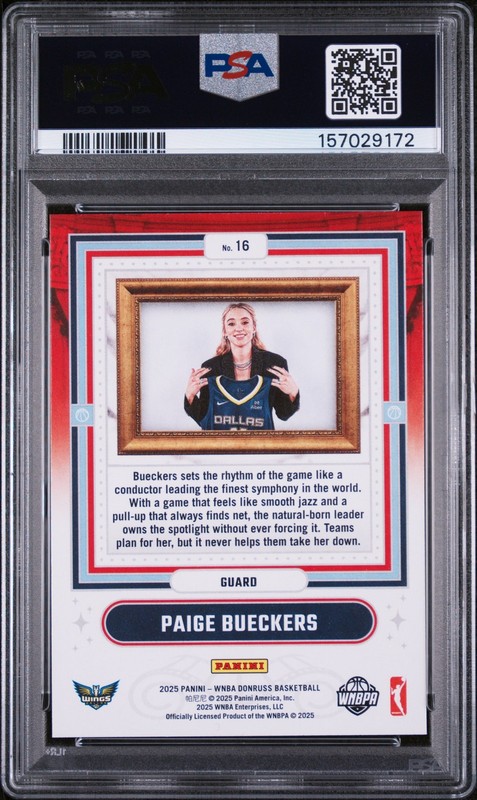 2025 Panini Donruss Wnba Franchise Features #16 Paige Bueckers PSA 9 view 2