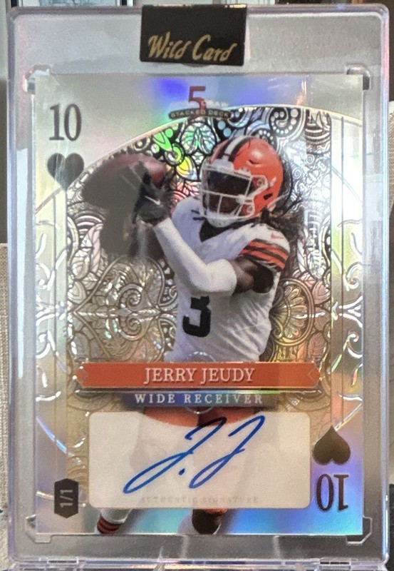 2026 Wild Card 5 Card Draw Stacked Deck Black Tie Edition Jerry Jeudy 1/1 Auto