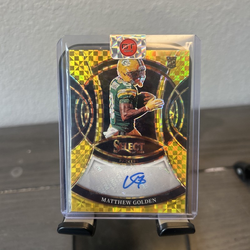 2025 Panini Select Gold Prizm Rookie Signatures Matthew Golden Auto /10 Packers