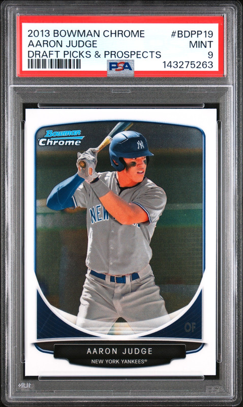 AARON JUDGE 2013 BOWMAN CHROME DPP ROOKIE RC #BDPP19 PSA 9 MINT! NY SN#143275263