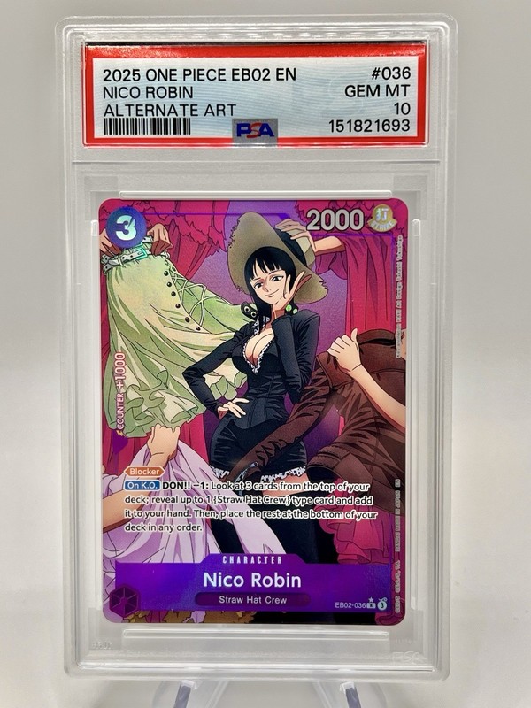 One Piece Nico Robin EB02-036 Alternate Art Rare PSA 10 ENGLISH