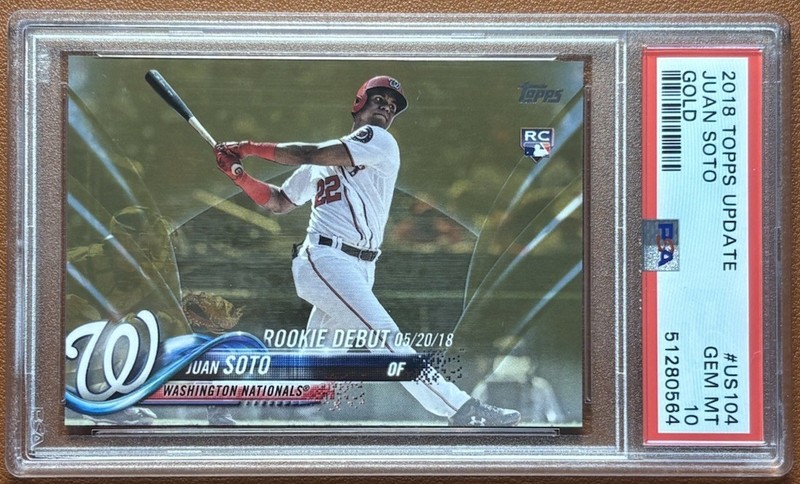 Juan Soto 2018 Topps Update Gold /2018 PSA 10 Gem Mint Nationals Rookie Card RC