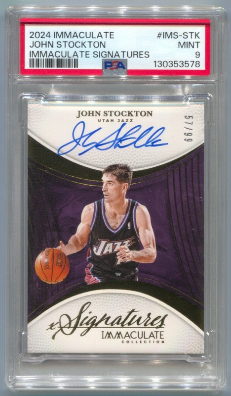 2024-25 Immaculate John Stockton Autograph Signatures Auto #/99 PSA 9