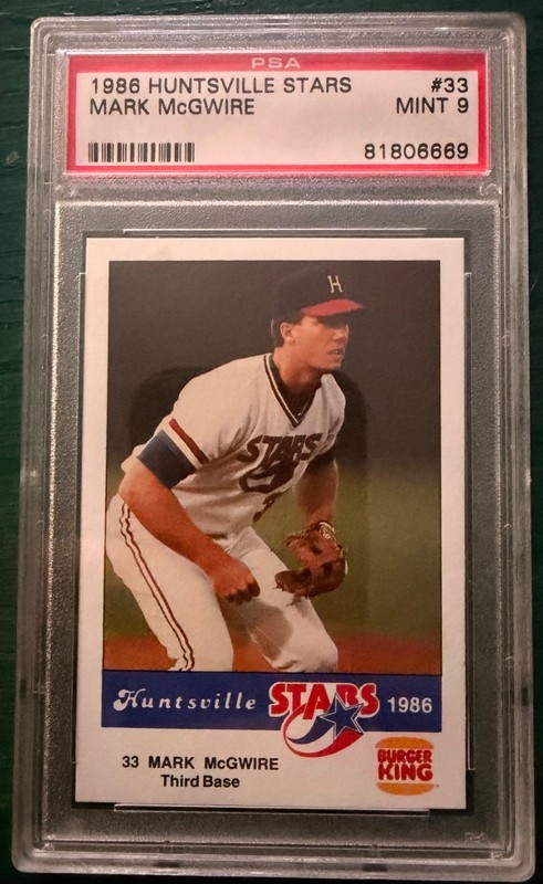 1986 Huntsville Stars Mark McGwire #33 PSA Mint 9