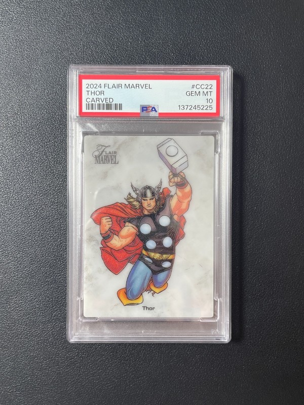 2024 Flair Marvel Thor Carved PSA10 BJF1