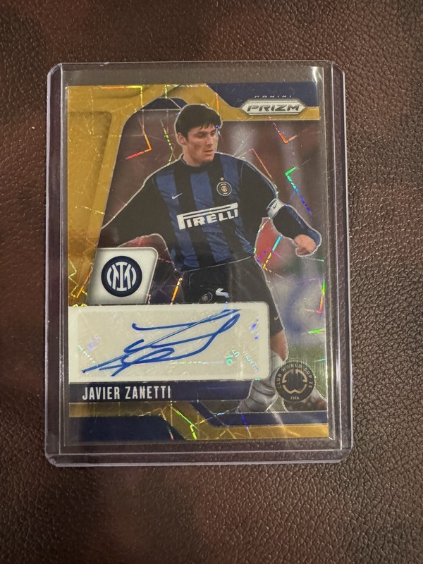 Javier Zanetti Auto Inter Milan 2025 Panini Prizm FIFA CWC Gold Lazer /10