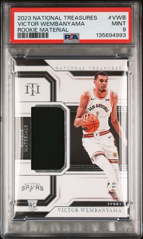2023-24 Panini National Treasures Rookie Patch /99 Victor Wembanyama PSA 9 POP 8