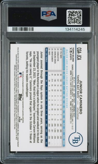 2024 TOPPS GILDED COLLECTION TOPPS CHROME GOLD AUTO POP 1 view 2