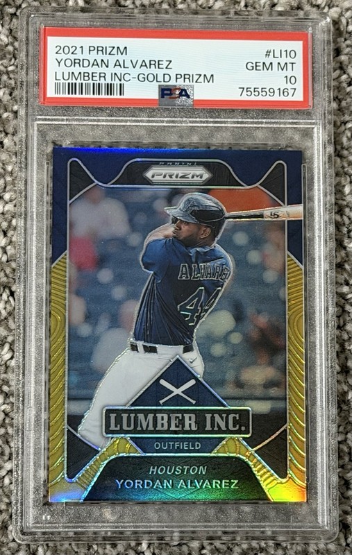 2021 Panini Prizm Lumber Inc. Yordan Alvarez Gold Prizm /10 PSA 10 GEM MINT💎SSP