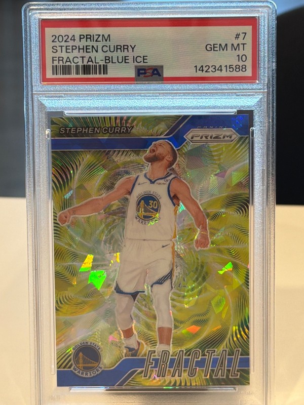 2024 Prizm Stephen Curry Fractal Blue Ice /125 PSA 10
