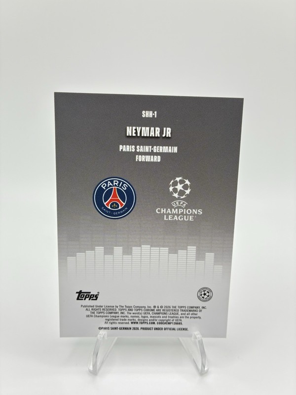 26 Topps Chrome UCC Silenced Neymar Jr Paris Saint-Germain Insert SHH-1 view 2