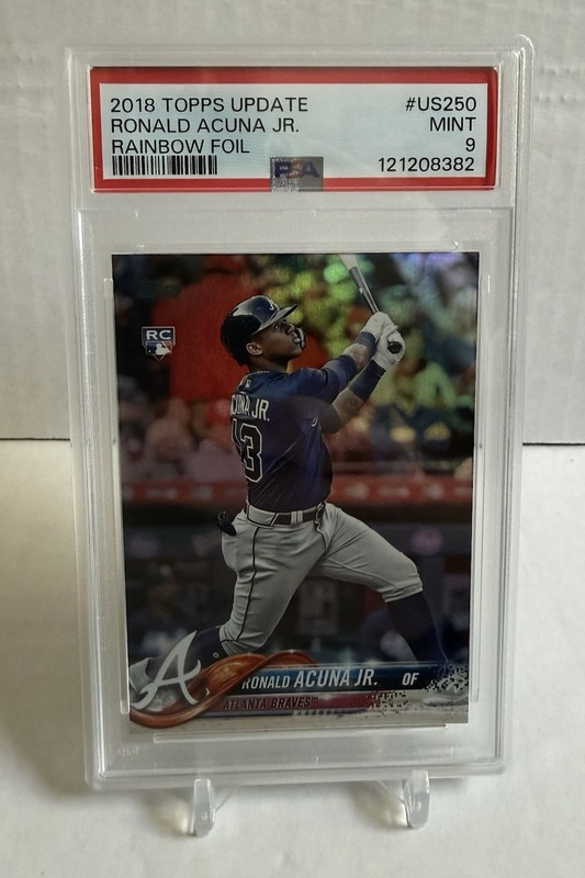 2018 Topps Update Ronald Acuna Jr RC Rainbow Foil US250 Braves PSA 9