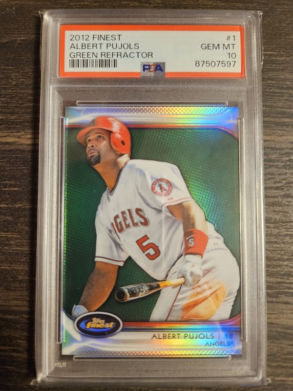 2012 Albert Pujols Topps Finest Green Refractor/199 #1 PSA 10! Gem Mint