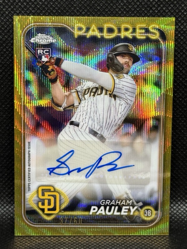 2024 Topps Chrome Update Gold Wave Refractor /50 Graham Pauley Rookie Auto RC
